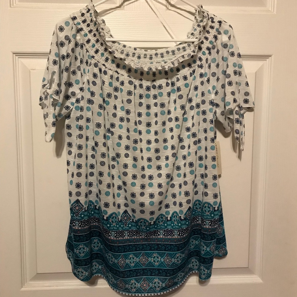 Off or on the shoulder blouse.